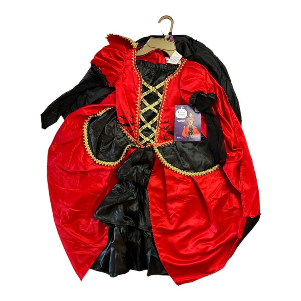 Member's Mark Girl's Vampire Costume With Glitter Bat Cutout Headband - Vampire